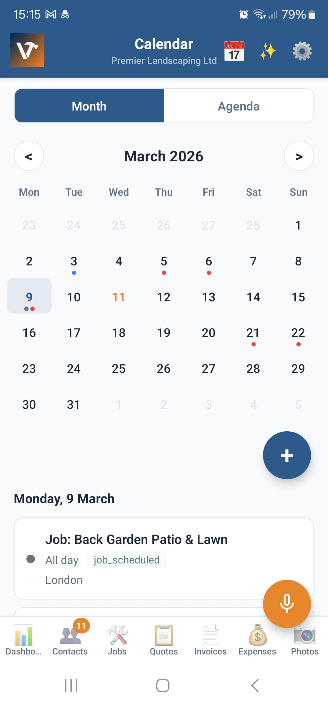 VioTrade calendar with scheduled appointments and reminders